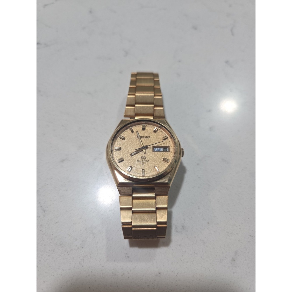 RARE Vintage Seiko 4004 Gold Flake Dial Gold Tone Steel